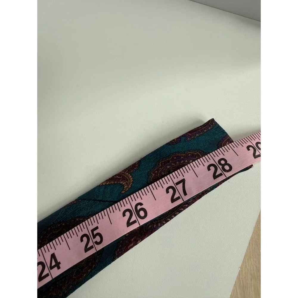 Vtg Robert Talbott Silk Necktie Mens‎ Teal Paisley Hand Sewn Italy Luxury Tie